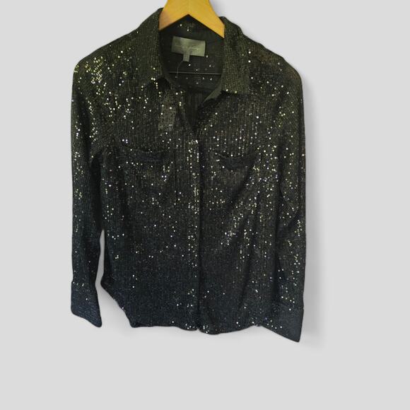 Sunday in Brooklyn Black Sequin Button-down | New Size Small - Picture 7 of 7